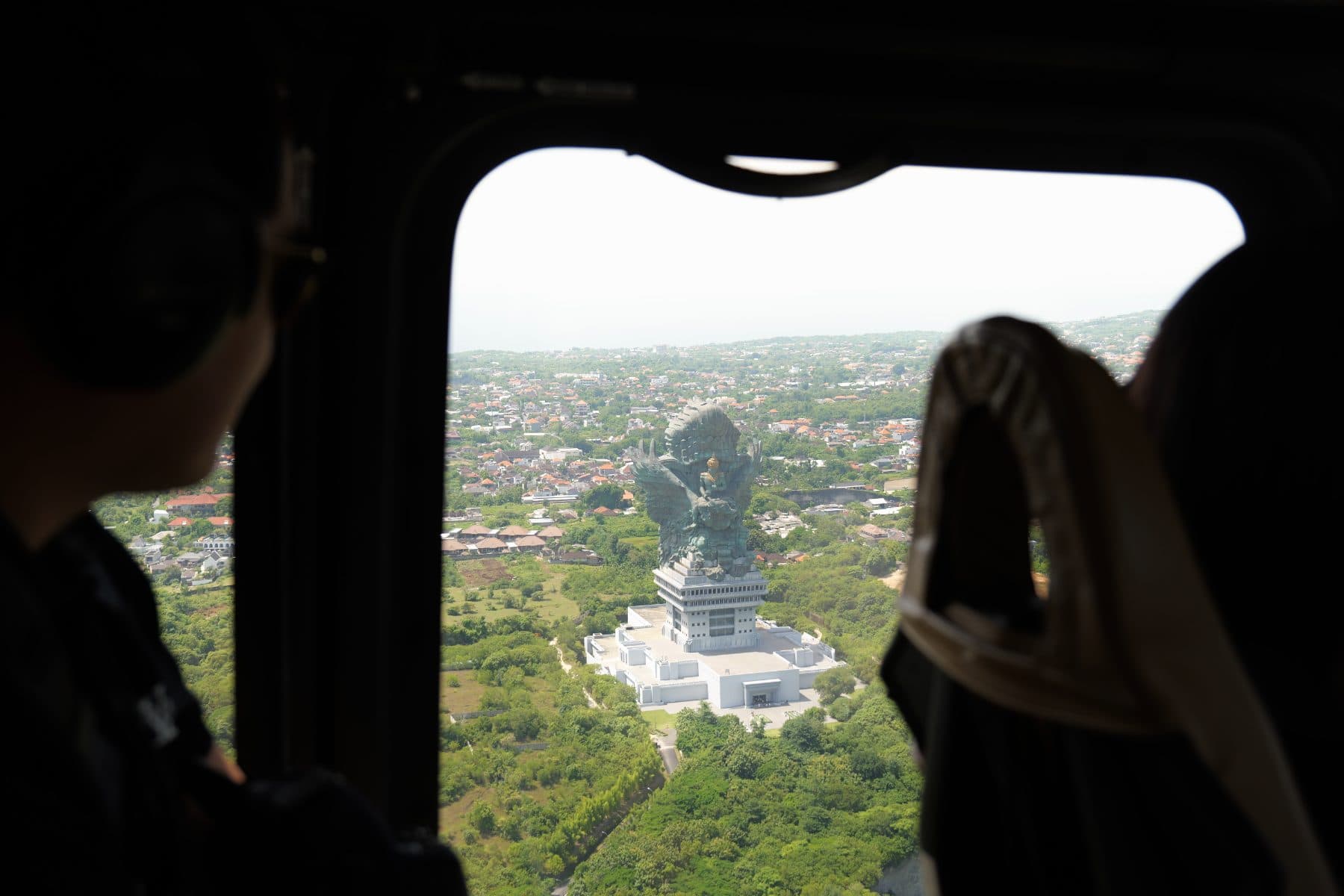 The GWK statue from the air