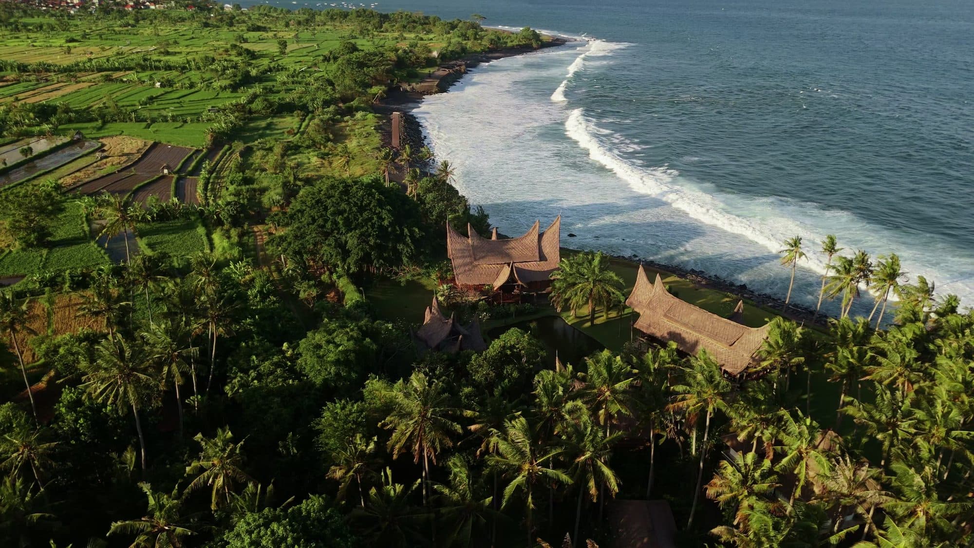 The Candidasa coast from above