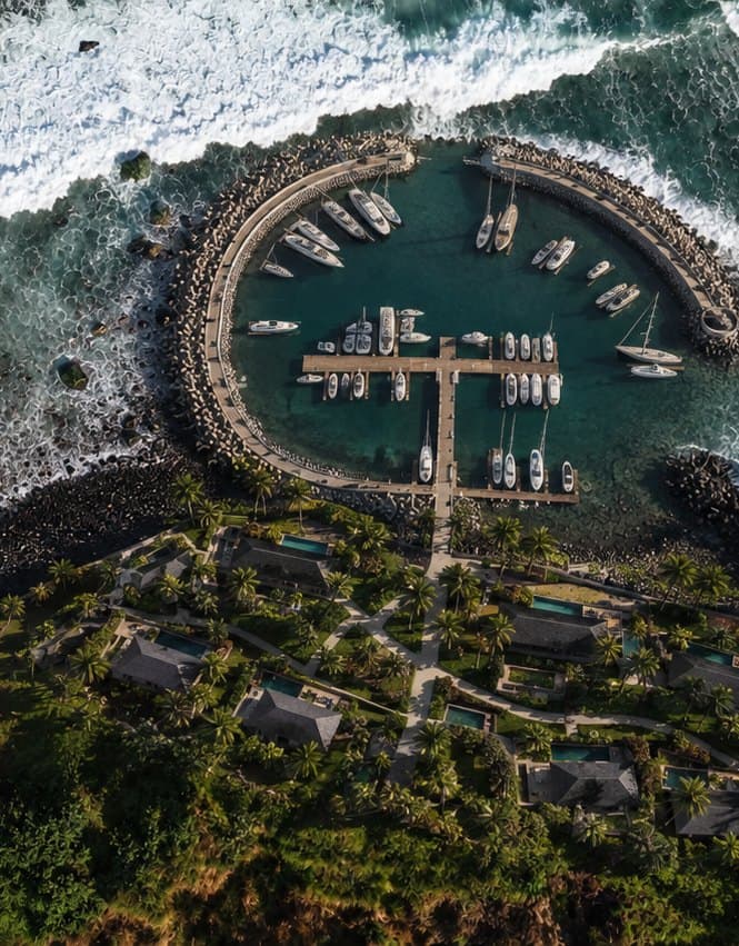Yachts at their berths