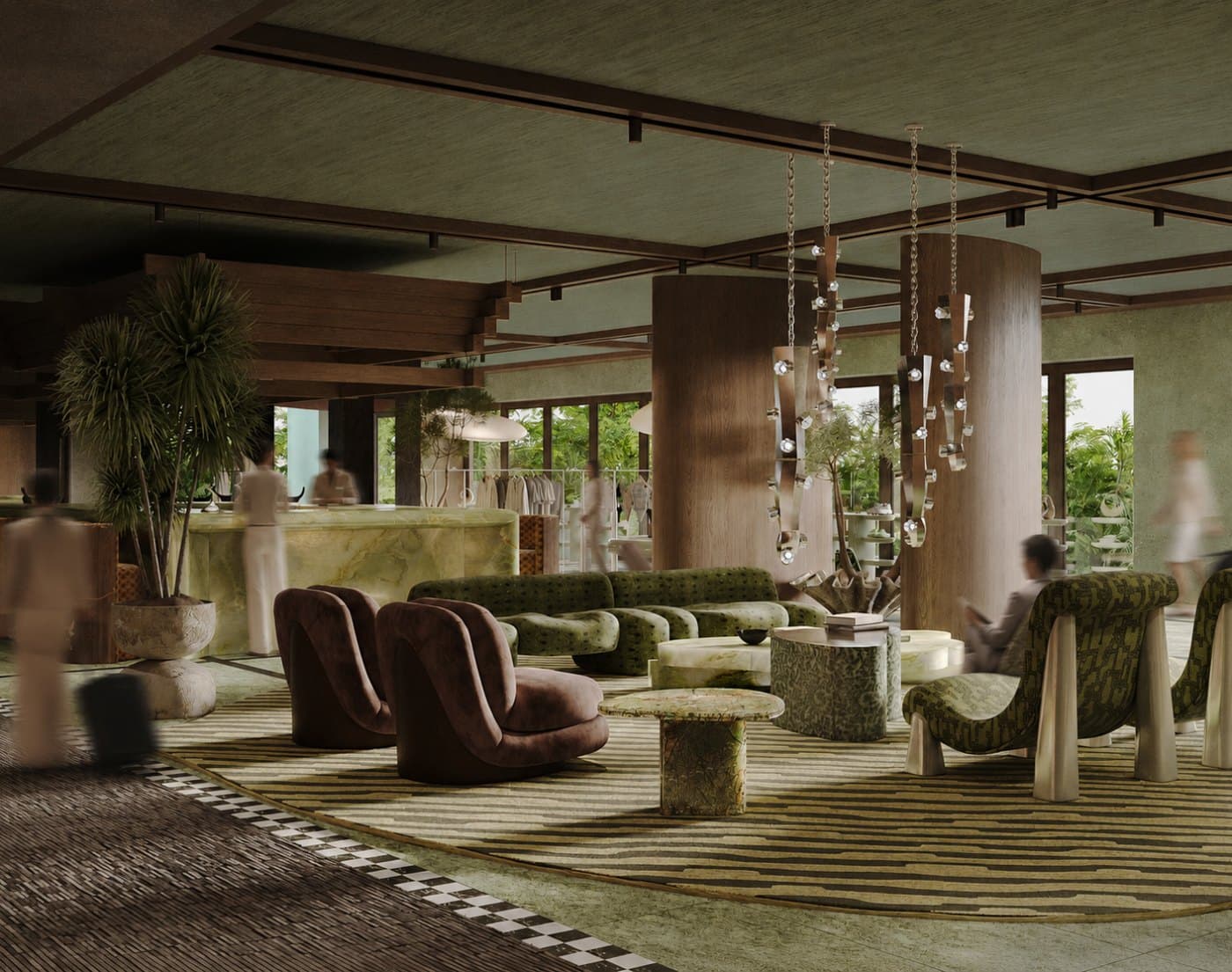 The resort lobby